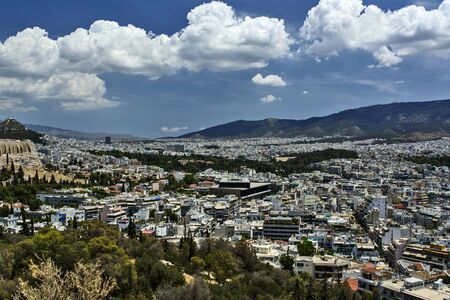 ATHENS, GREECE, JUN 04,2016. City of Athens in its size observed from the Hill of the Muses.のeditorial素材