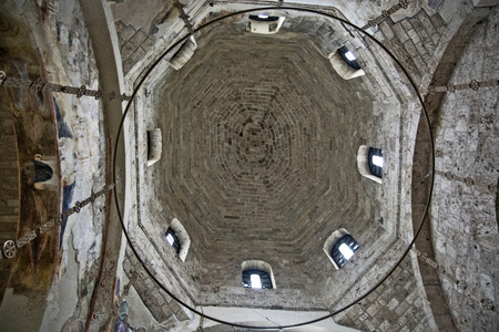 Gradac Monastery, Serbia, May 04, 2019. The appearance of the dome of the monastery church inside. The monastery was erected in the second half of the 13th century / around 1275 /, on the remains of a former church.のeditorial素材