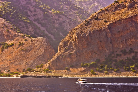 Southwest coast of the Crete island with its amazing gorgesの写真素材