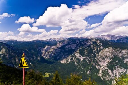 One step in the wrong direction - 1700m of free falling aheadの写真素材