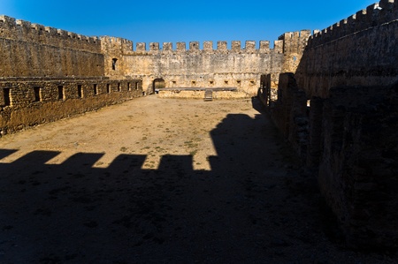 Frangokastello fortress at the banks of Lybian sea is now abandoned but remind visitors of its long and bloody history, revived each year through the legend of the ghostsの写真素材