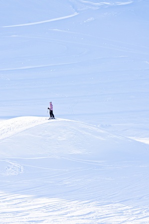 Vast whiteness near the top of Kaprun glacierの写真素材