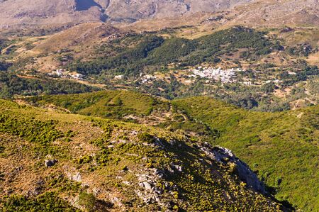 Landscape view of a mountain village at central Crete