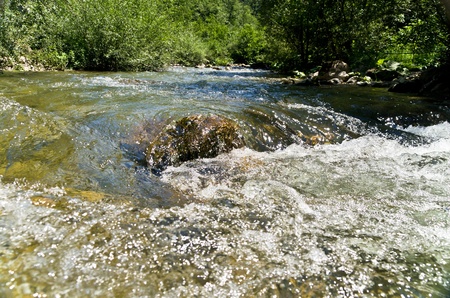 River trenjica on its way thru gorge, west Serbiaの写真素材