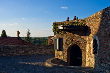 Restaurant by the church inside Kalemegdan fortress wallsの写真素材