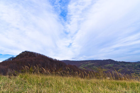 Homolje mountains landscape on a sunny autumn day with a few clouds, east Serbiaの写真素材