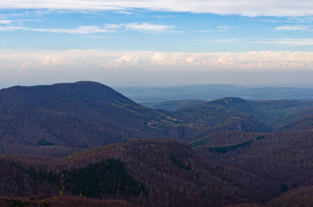 Homolje mountains landscape on a sunny autumn day with a few clouds, east Serbiaの写真素材
