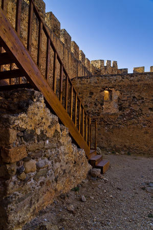 Inside bloody castle and fortress of Frangokastello, island of Crete, Greeceの写真素材