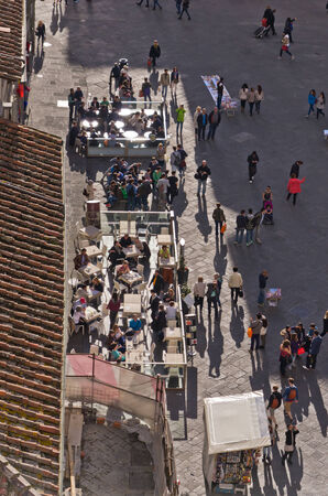 Bird eye view on streets of Florence, Italyのeditorial素材