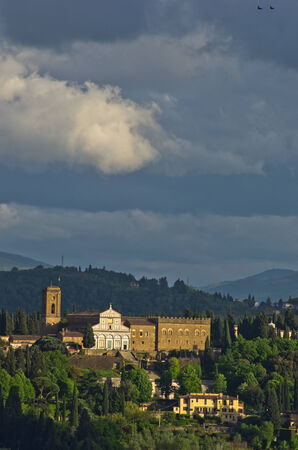 Detail of Florence and its surrounding landscape, Italyの写真素材