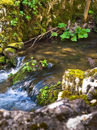 Lovely water stream at early spring, homolje Mountains, east Serbiaの写真素材