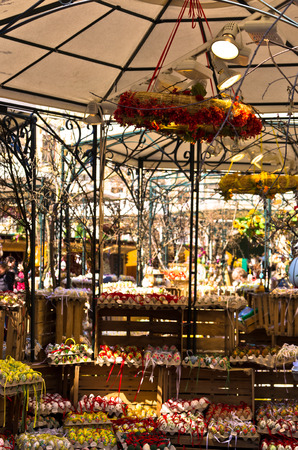 Am Hof square egg market during easter holidays, Vienna, Austriaの写真素材