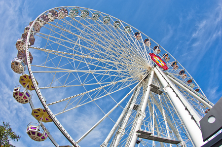 Giant wheel in Prater amusement park at Vienna, Austriaの写真素材
