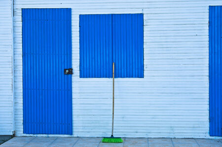 Blue tonalities of a house with blue doors and shuttersのeditorial素材