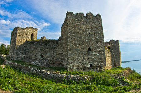 Ruins of old turkish fortress Ram by the river Danube in Serbiaの写真素材