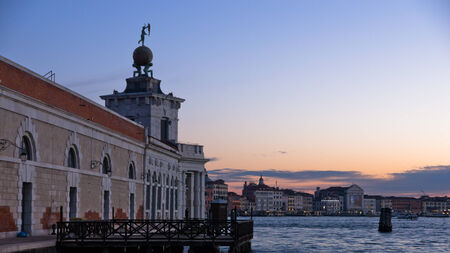 Sunrise in Venice at Grand Canal near piazza San Marco, Italyの写真素材