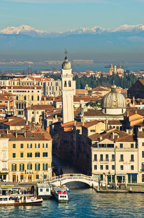 San Zaccaria bridge and bell tower in Venice, Italyのeditorial素材