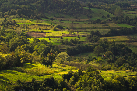 Landscape of Jelasnica gorge plateau at sunny autumn afternoon, east Serbiaの写真素材