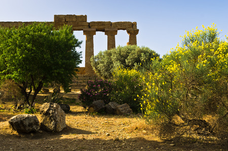 Temple of Hera Juno Lacinia at Agrigento Valley of the Temple Sicily Italyのeditorial素材