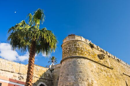 Architectural details of old fortress Bastione San Remy, in Cagliari, Sardinia, Italyのeditorial素材