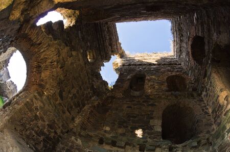 Ruins of old turkish fortress Ram by the river Danube in Serbiaのeditorial素材