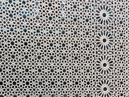 Architectural detail of a fence on a building in Rabat, Morocco, Africa