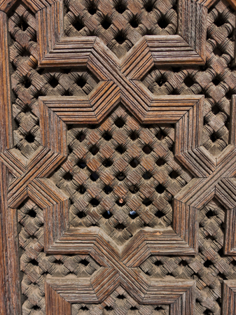 Decorative details on a door at Medina of Fez, Morocco, Africaの写真素材