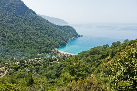 Viewpointy at the path to Kabak beach, Lycian way near Fethiye, Turkeyの写真素材