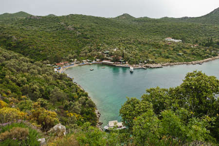 Lovely bay and beach, located on a Lycian way at Sabaの写真素材