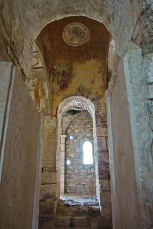 Architectural details inside Saint Nicholas church in Myra, place where Saint Nicholas died and burried in Turkeyの写真素材