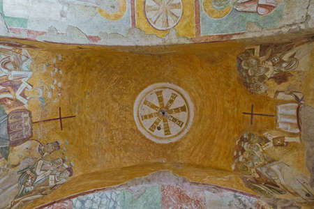 Architectural details inside Saint Nicholas church in Myra, place where Saint Nicholas died and burried in Turkeyの写真素材