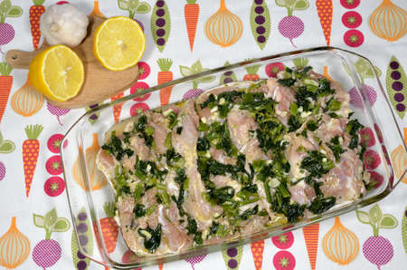Chicken speciality with thigh, celery and lemon