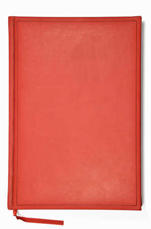Red agenda/planner with artificial leather coverの写真素材