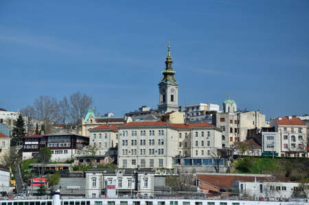 Panorama of the old part of Serbian capital Belgradeの写真素材