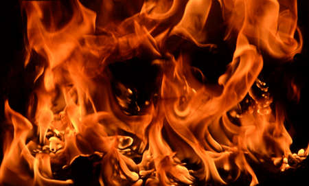 Close up of flame in furnace as background