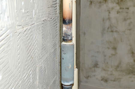 Welded heating tube during renovation works in an apartment
