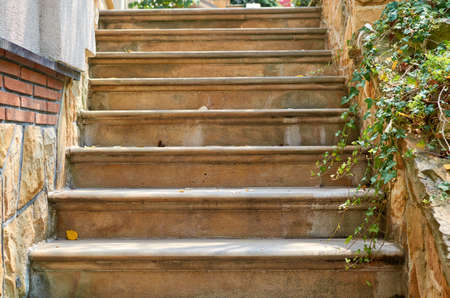 Empty stairs of a house outdoor in a daylightの写真素材