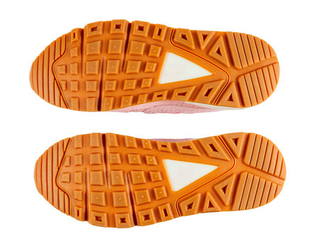 Pair of sneakers sole isolated on a white background