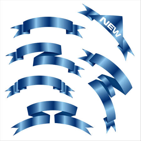 blue bannersのイラスト素材