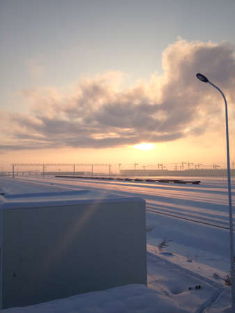 snow at the morning