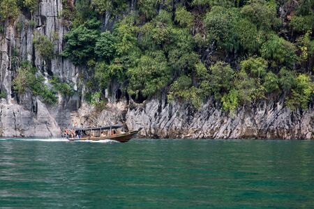 travel boat in the lakeのeditorial素材