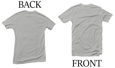 Ash Grey Back Front Mock Up Tshirtの写真素材