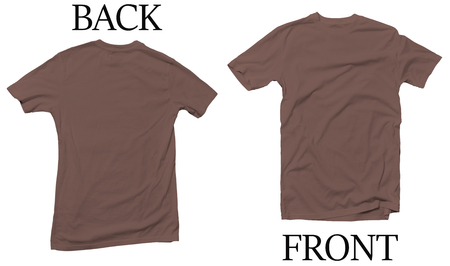 Brown Chestnut Back Front Mock Up Tshirtの写真素材
