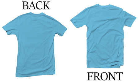 Sky Blue Back Front Mock Up Tshirtの写真素材