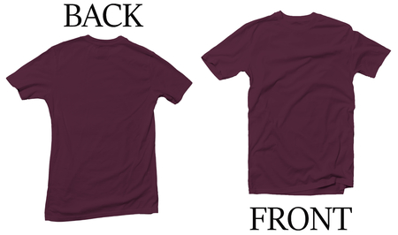 Red Maroon Back Front Mock Up Tshirtの写真素材