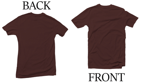 Brown Russet Back Front Mock Up Tshirtの写真素材