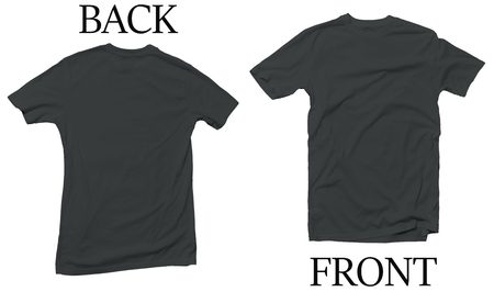 Dark Heather Grey Back Front Mock Up Tshirtの写真素材
