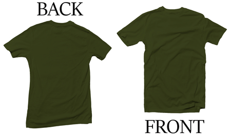 Green Moss Back Front Mock Up Tshirtの写真素材