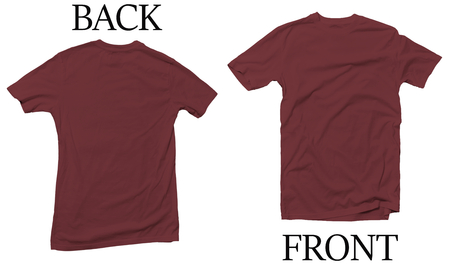 Brown Merlot Back Front Mock Up Tshirtの写真素材