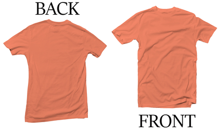 Heather Orange Back Front Mock Up Tshirtの写真素材